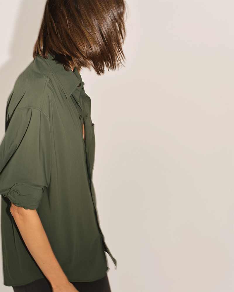 dada sport Olga light weight button down shirt - Luxe EQ