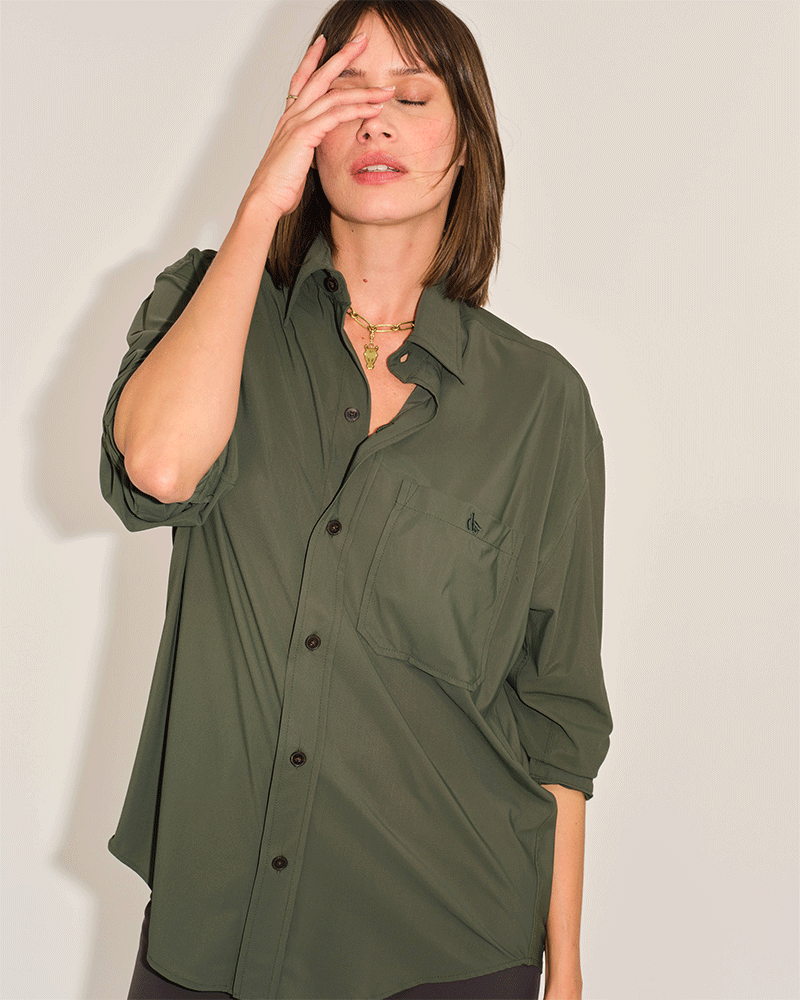 dada sport Olga light weight button down shirt - Luxe EQ
