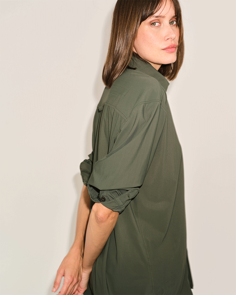 dada sport Olga light weight button down shirt - Luxe EQ