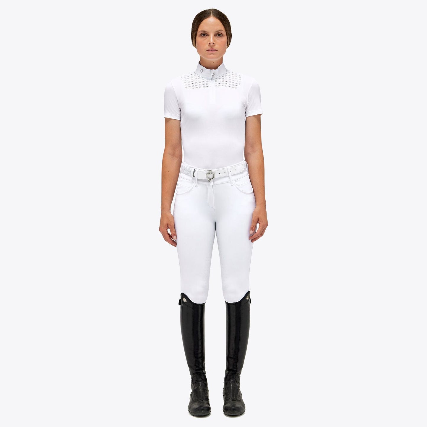 Cavalleria Toscana Women's Lightweight Piquè S/S Zip Competition Polo