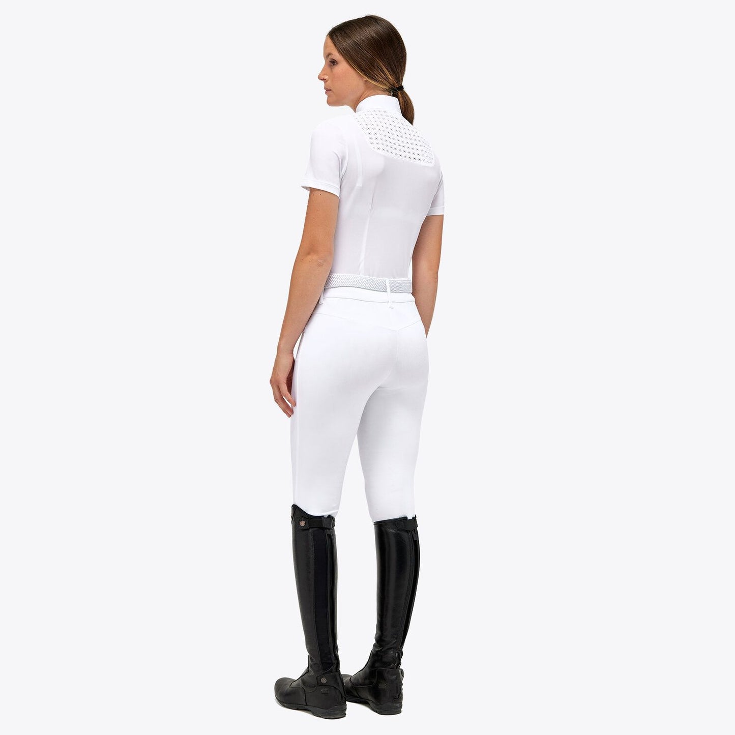 Cavalleria Toscana Women's Lightweight Piquè S/S Zip Competition Polo