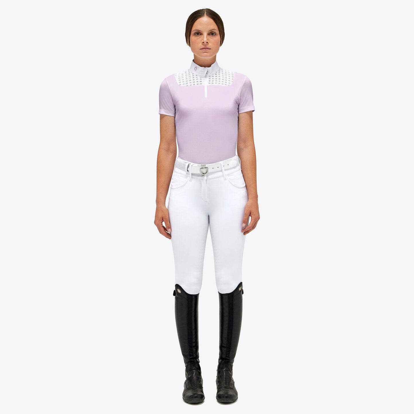 Cavalleria Toscana Women's Lightweight Piquè S/S Zip Competition Polo