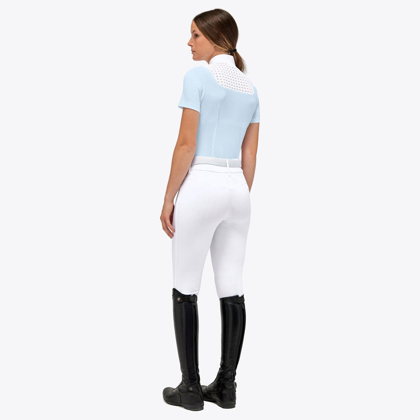 Cavalleria Toscana Women's Lightweight Piquè S/S Zip Competition Polo