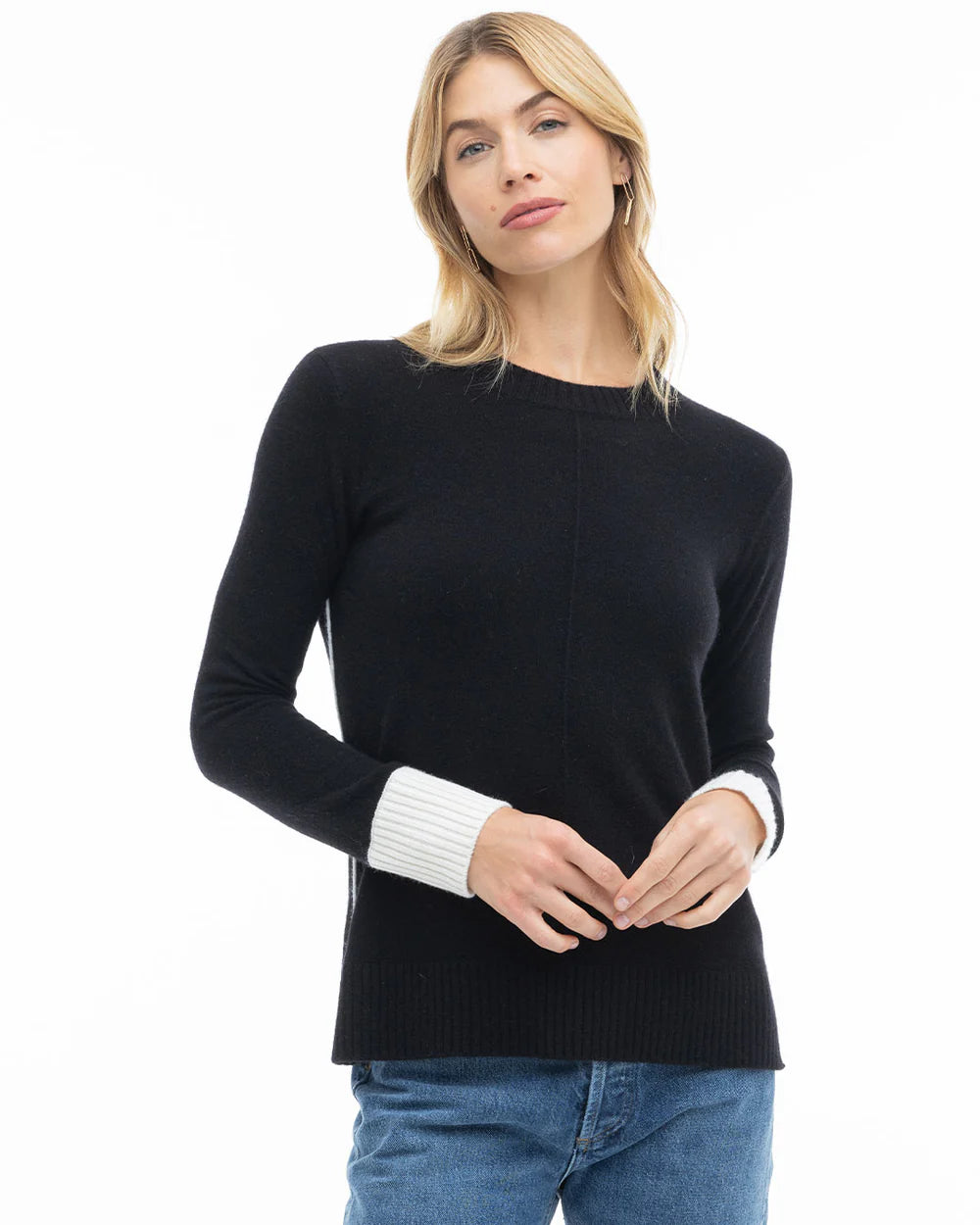 Pura Cashmere Contrast Crew