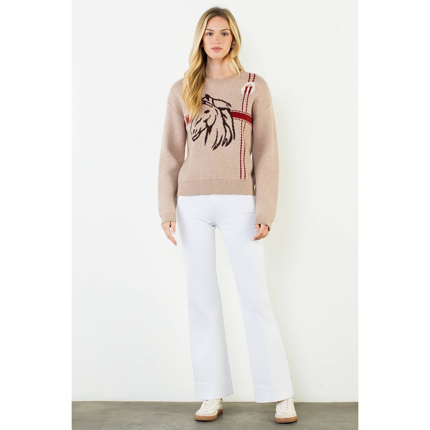 Horse Head Print Sweater