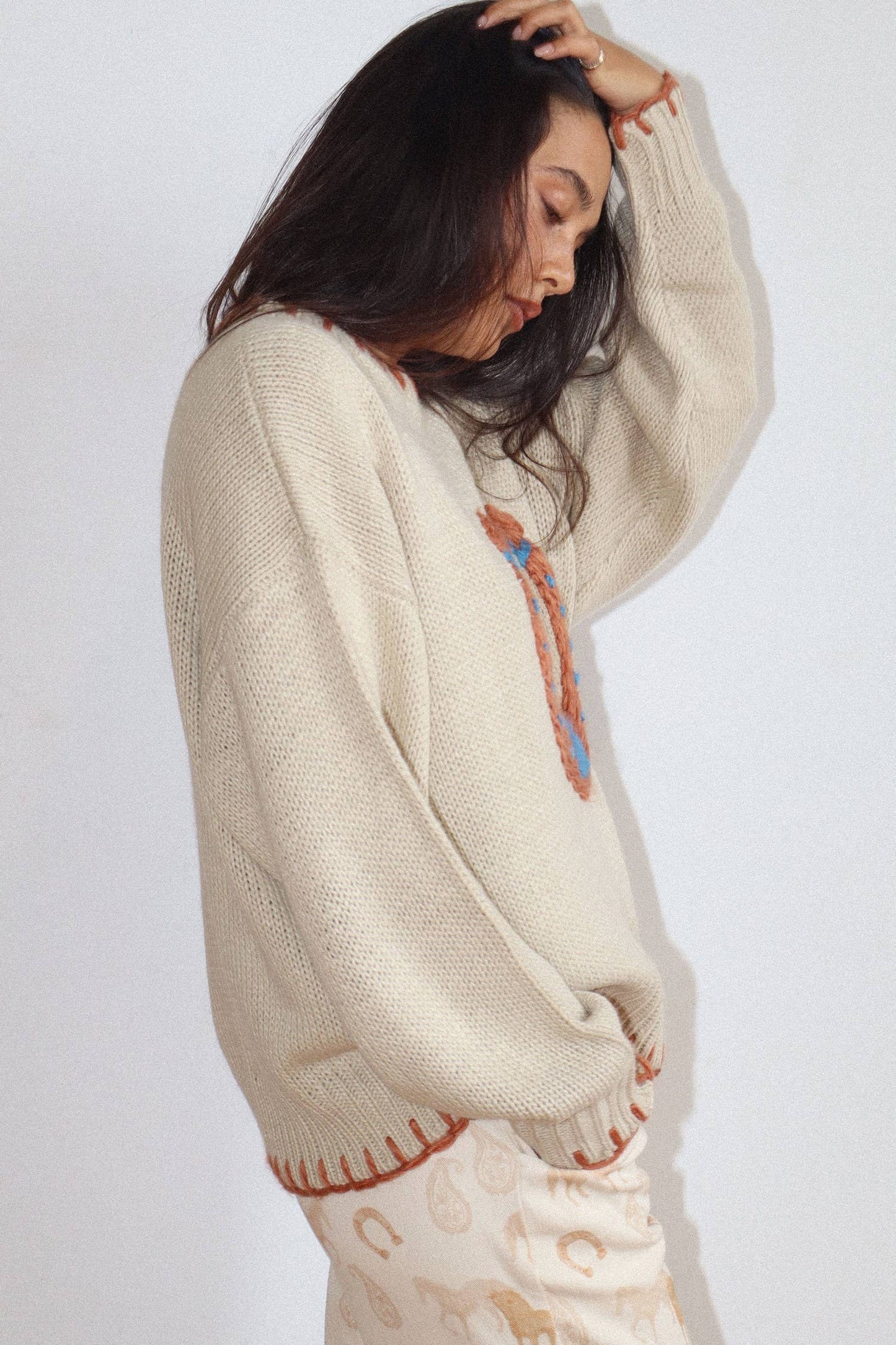 Horseshoe Stitch Oversized Sweater - Luxe EQ