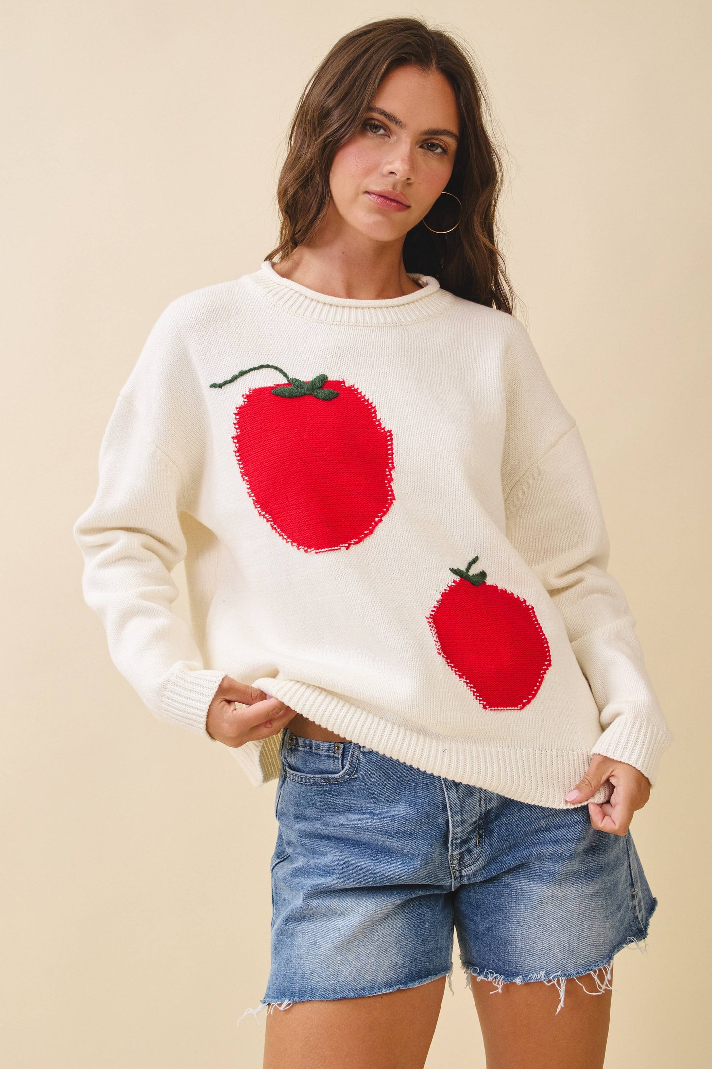 3434GK Oversized Graphic Knit Sweater