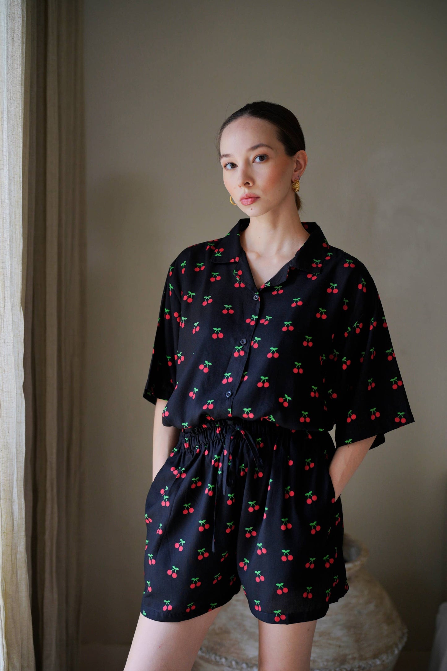 Cherry-Print Travel Matching Set - Luxe EQ
