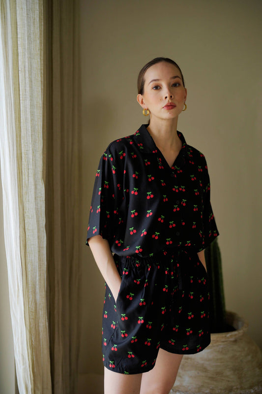 Cherry-Print Travel Matching Set - Luxe EQ
