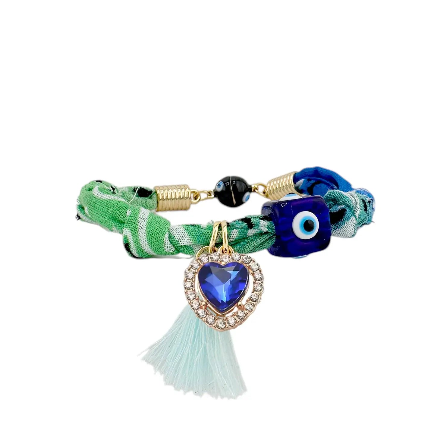 LOVE, LISA Ashleigh Evil Eye Bandana Tassel Bracelet - Luxe EQ