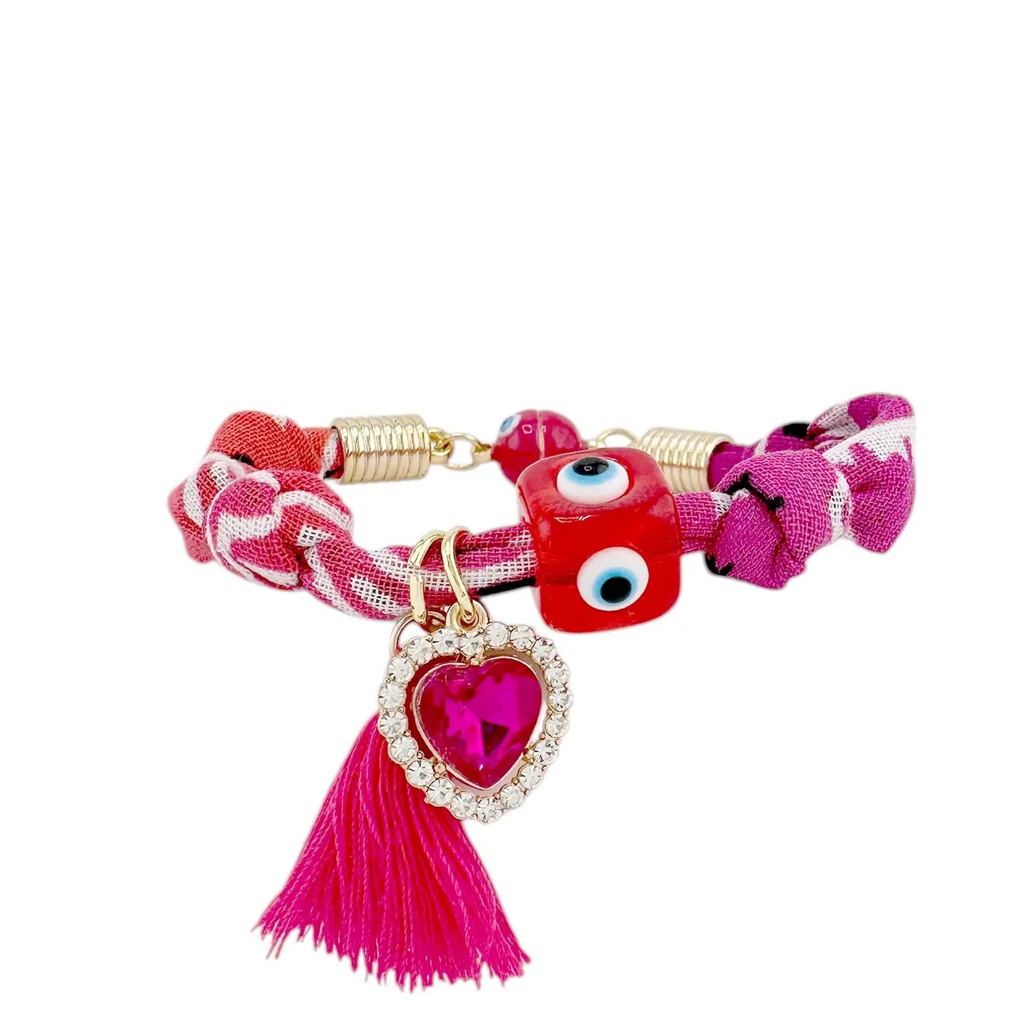 LOVE, LISA Ashleigh Evil Eye Bandana Tassel Bracelet - Luxe EQ
