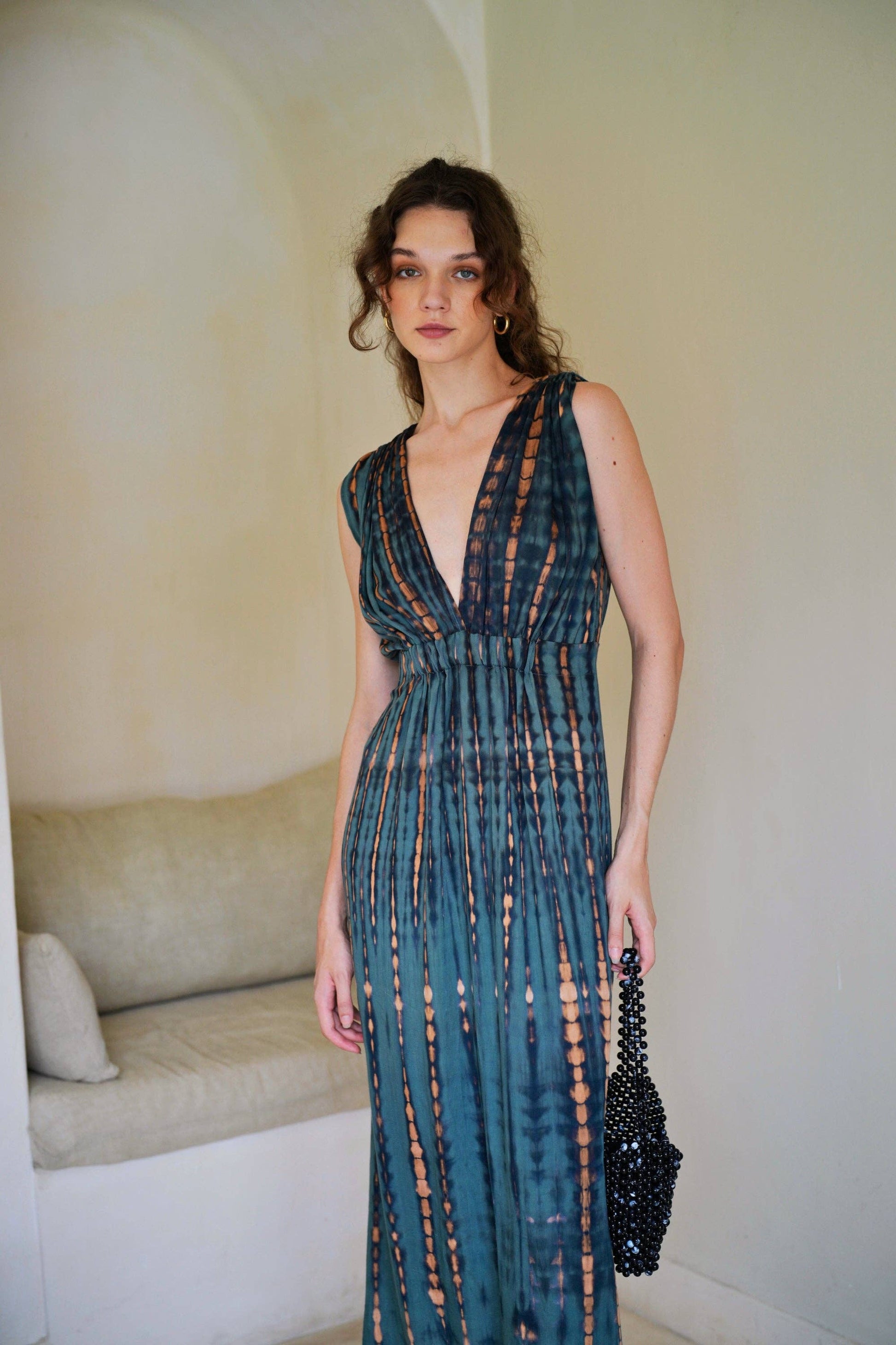 Clara Maxi Slip Dress in Deep Sea Blue - Luxe EQ