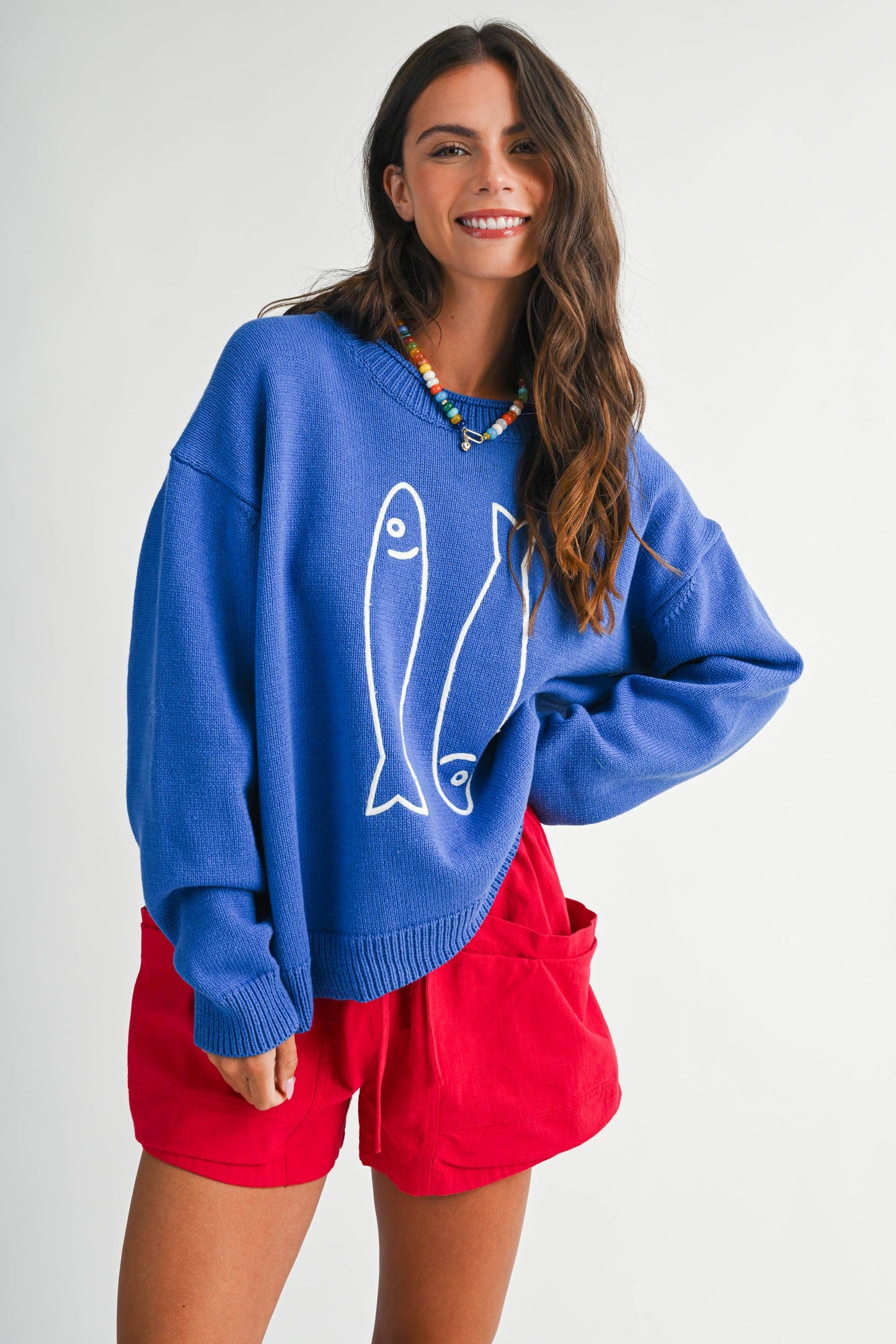 3434GK Oversized Graphic Knit Sweater