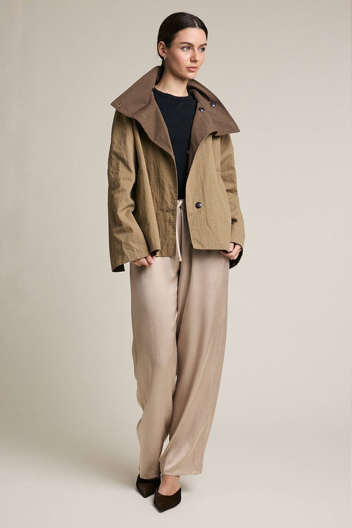 Reversible Plaid Button Jacket - RJ1153 - Luxe EQ