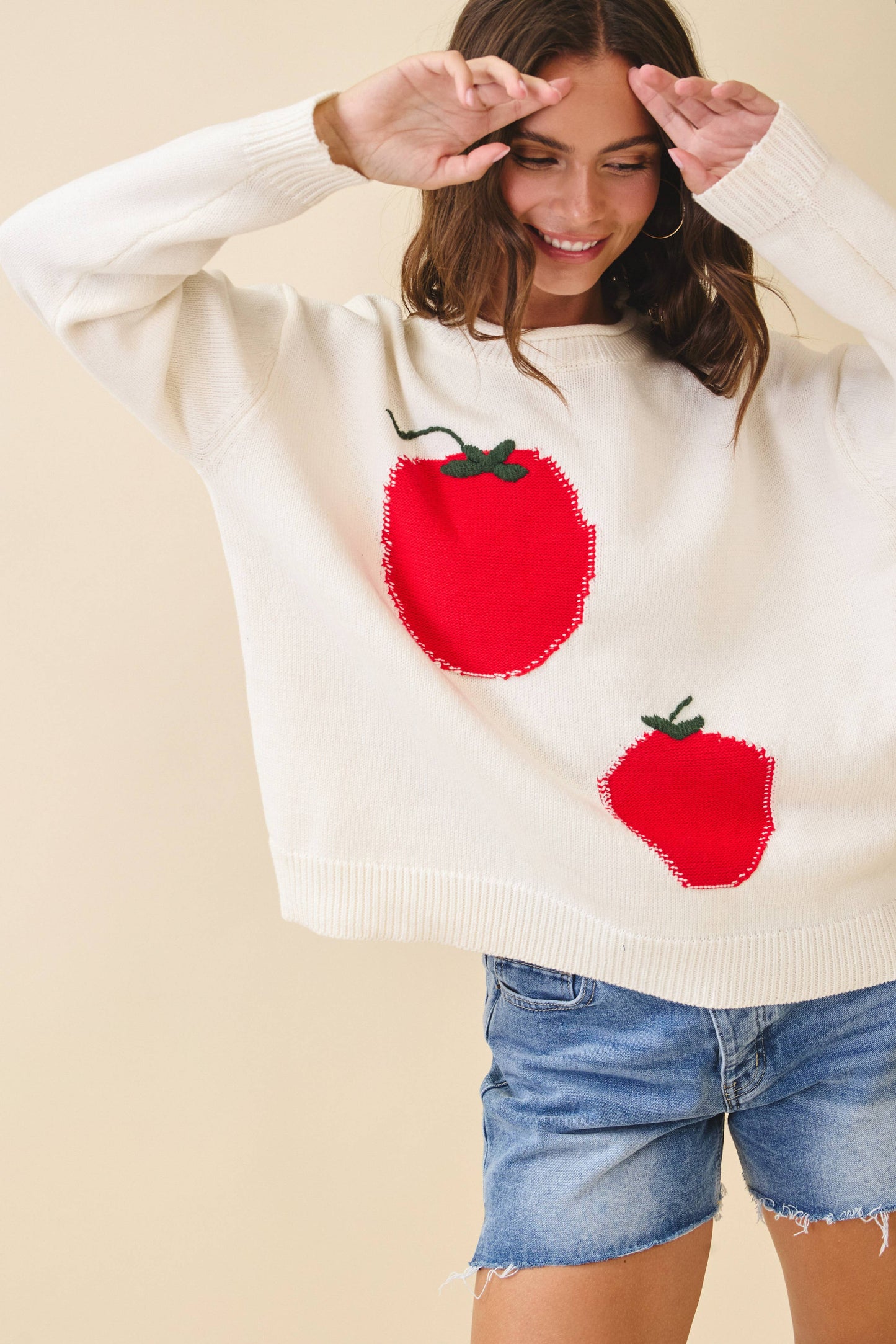 3434GK Oversized Graphic Knit Sweater