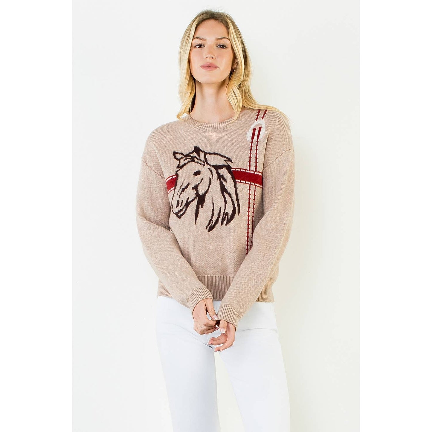 Horse Head Print Sweater