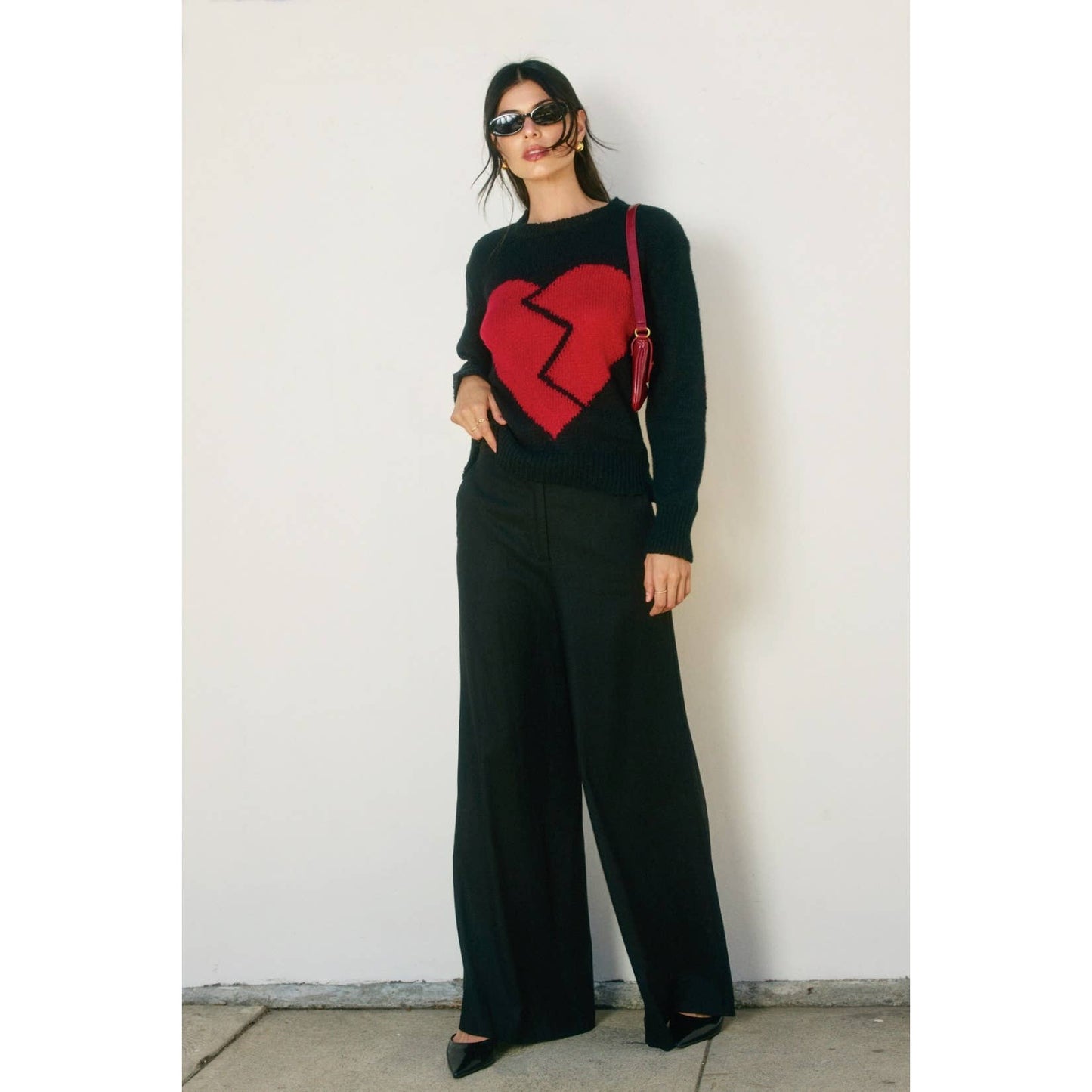 Broken Heart Relaxed Sweater - Luxe EQ