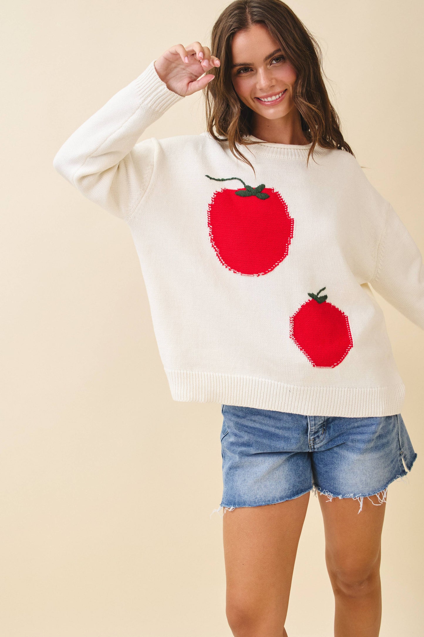 3434GK Oversized Graphic Knit Sweater