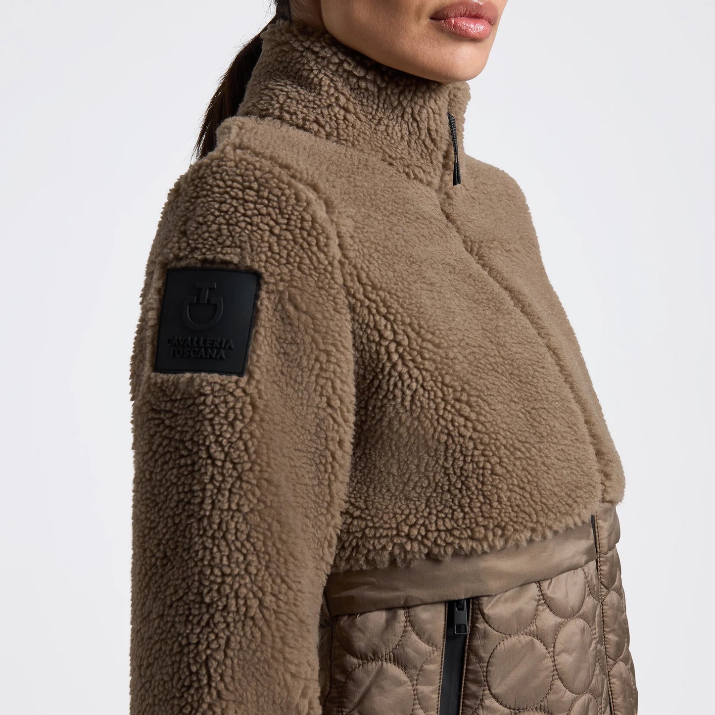 Cavalleria Toscana MAD152 Teddy Bear Fleece & Nylon Zip Up - Luxe EQ