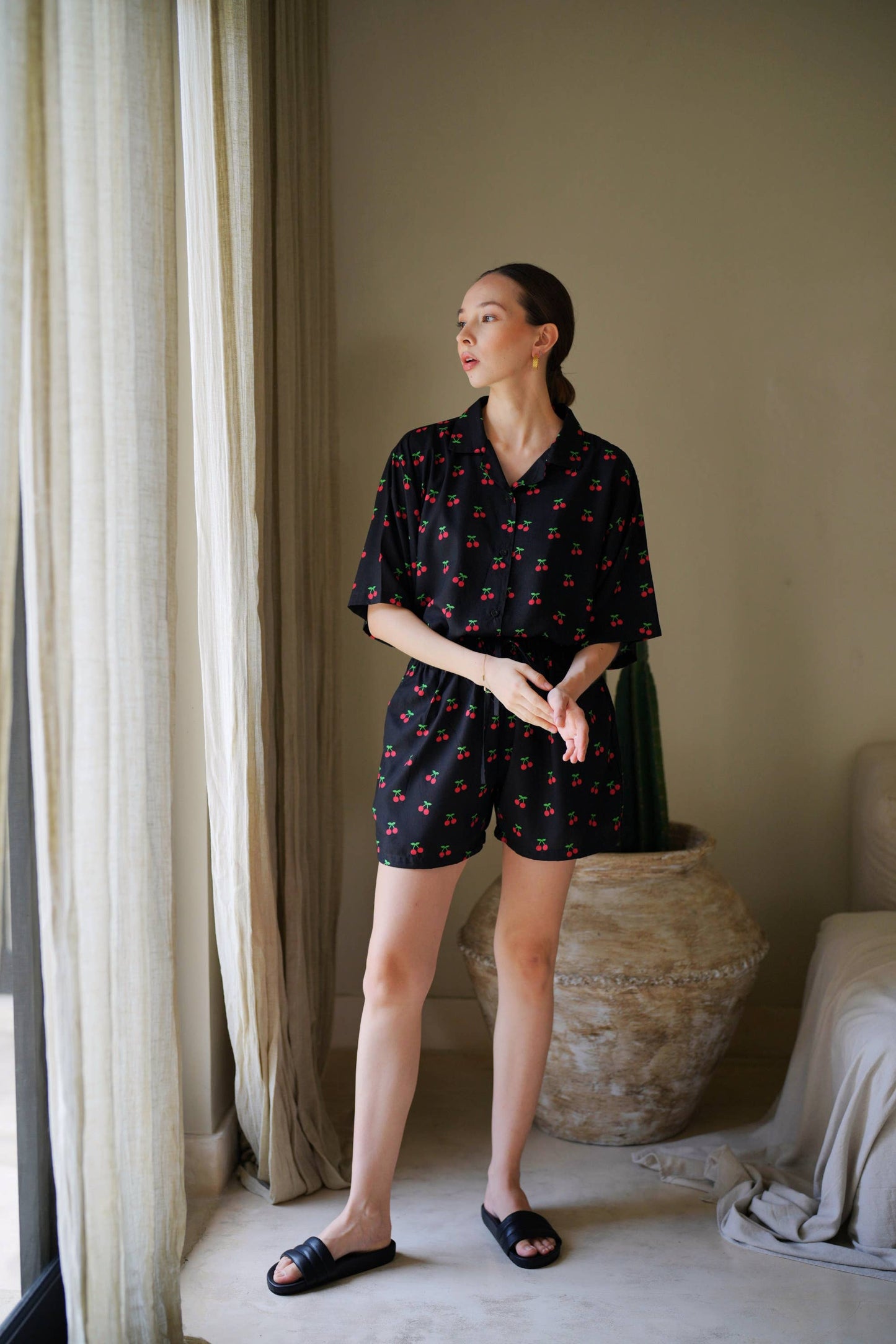Cherry-Print Travel Matching Set - Luxe EQ