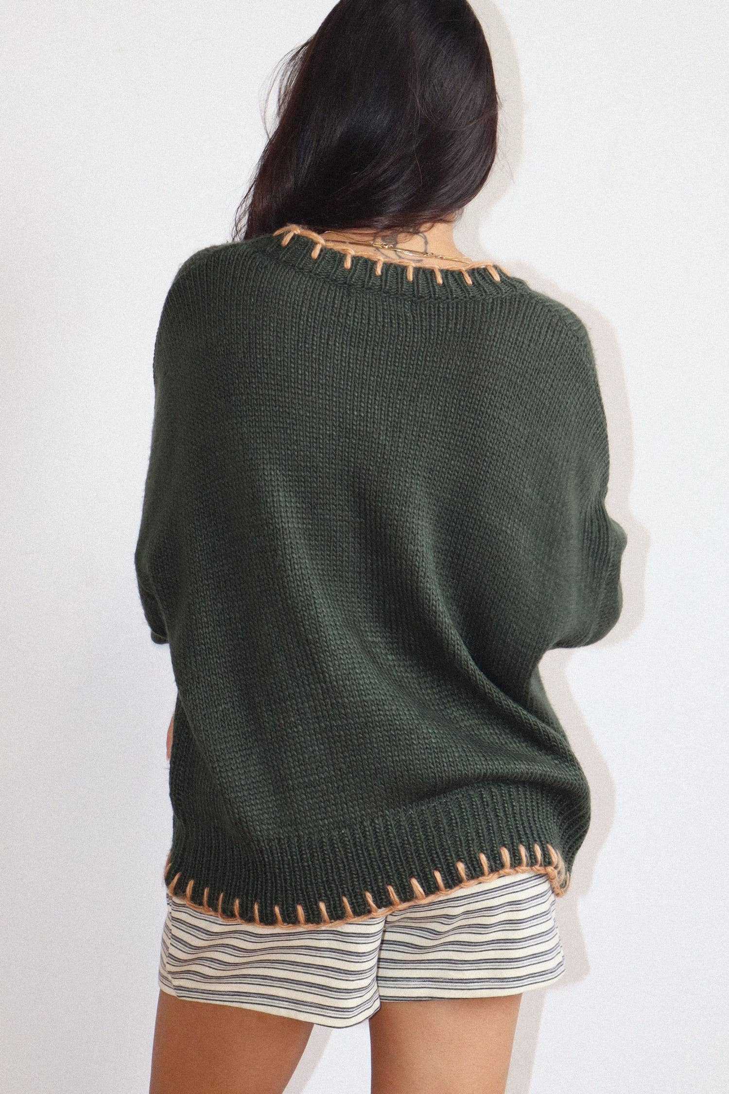 Horseshoe Stitch Oversized Sweater - Luxe EQ