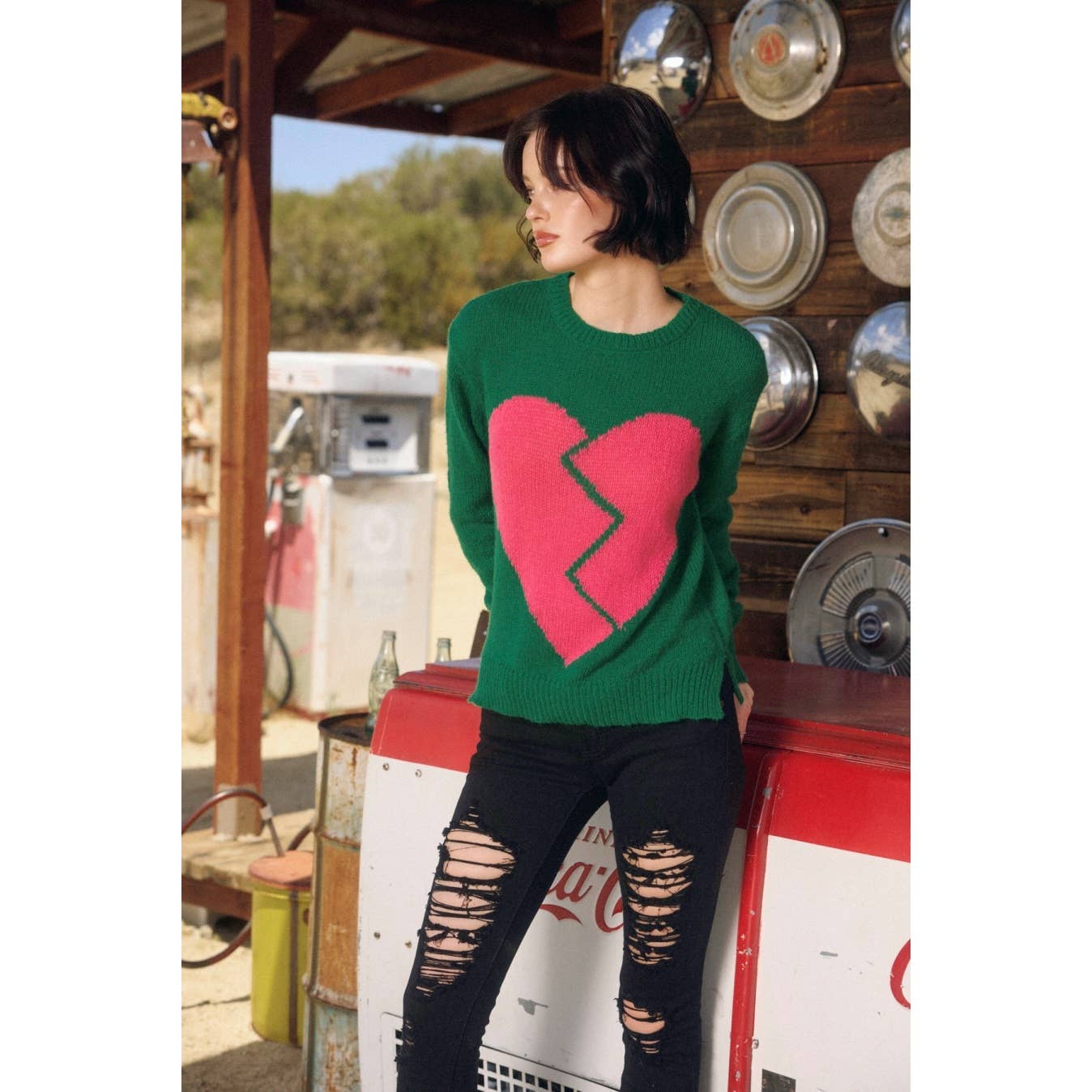 Broken Heart Relaxed Sweater - Luxe EQ