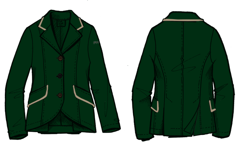 For Horses Cecelia Junior Show Jacket Custom with Piping - Luxe EQ