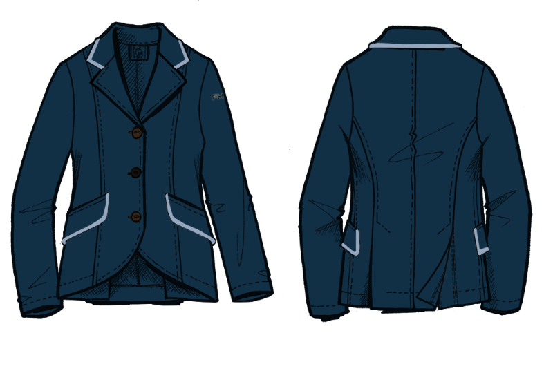 For Horses Cecelia Junior Show Jacket Custom with Piping - Luxe EQ
