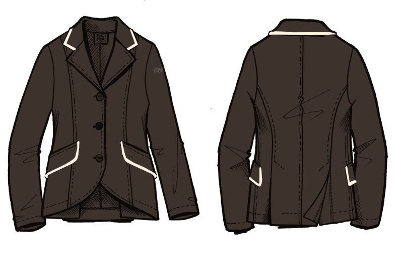 For Horses Cecelia Junior Show Jacket Custom with Piping - Luxe EQ