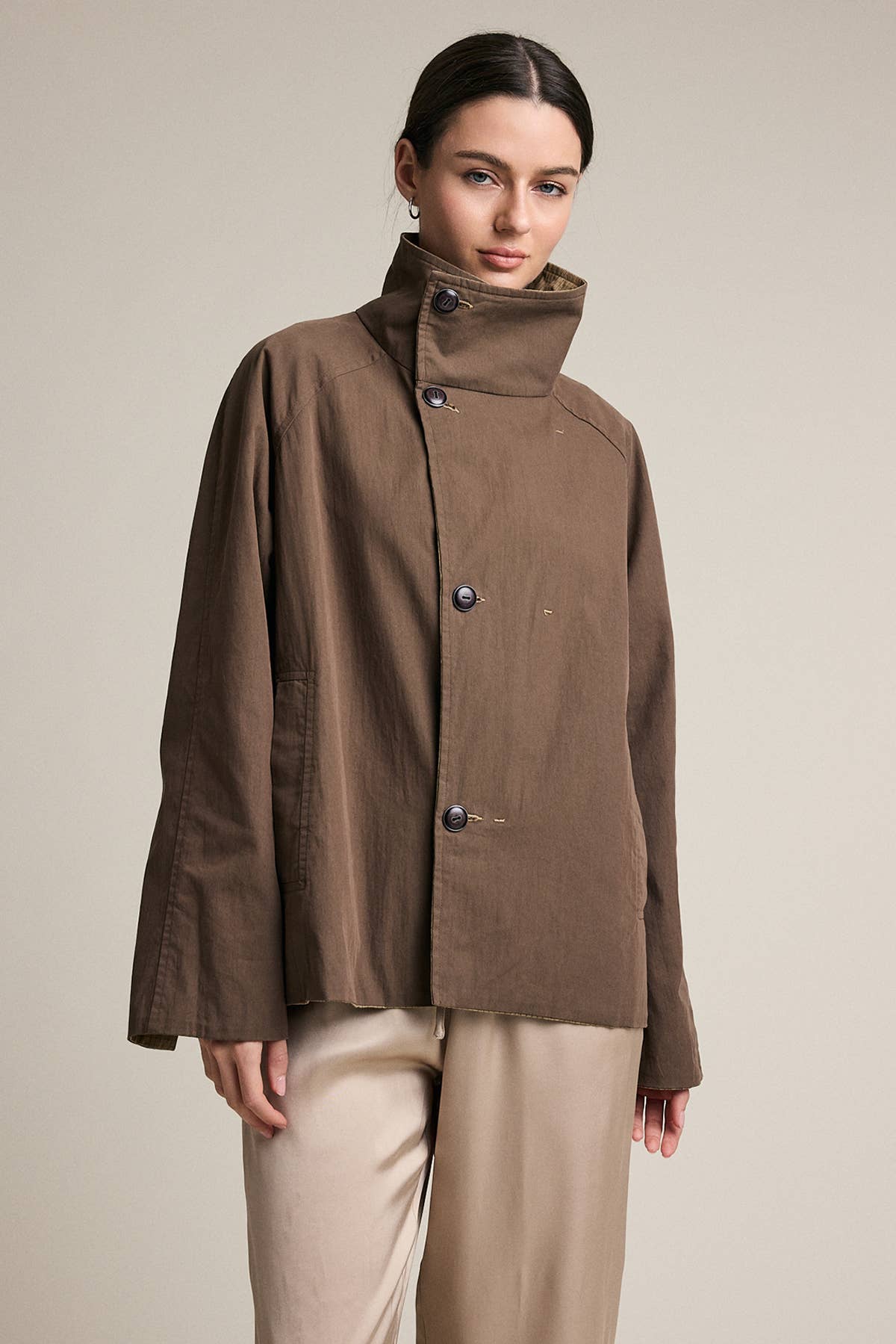 Reversible Plaid Button Jacket - RJ1153 - Luxe EQ