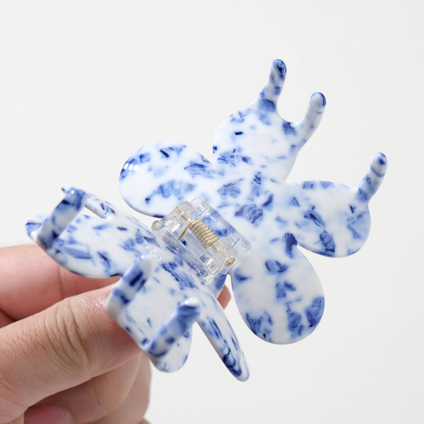 Jasmine Coastal Blue Flower Claw Clip - Medium