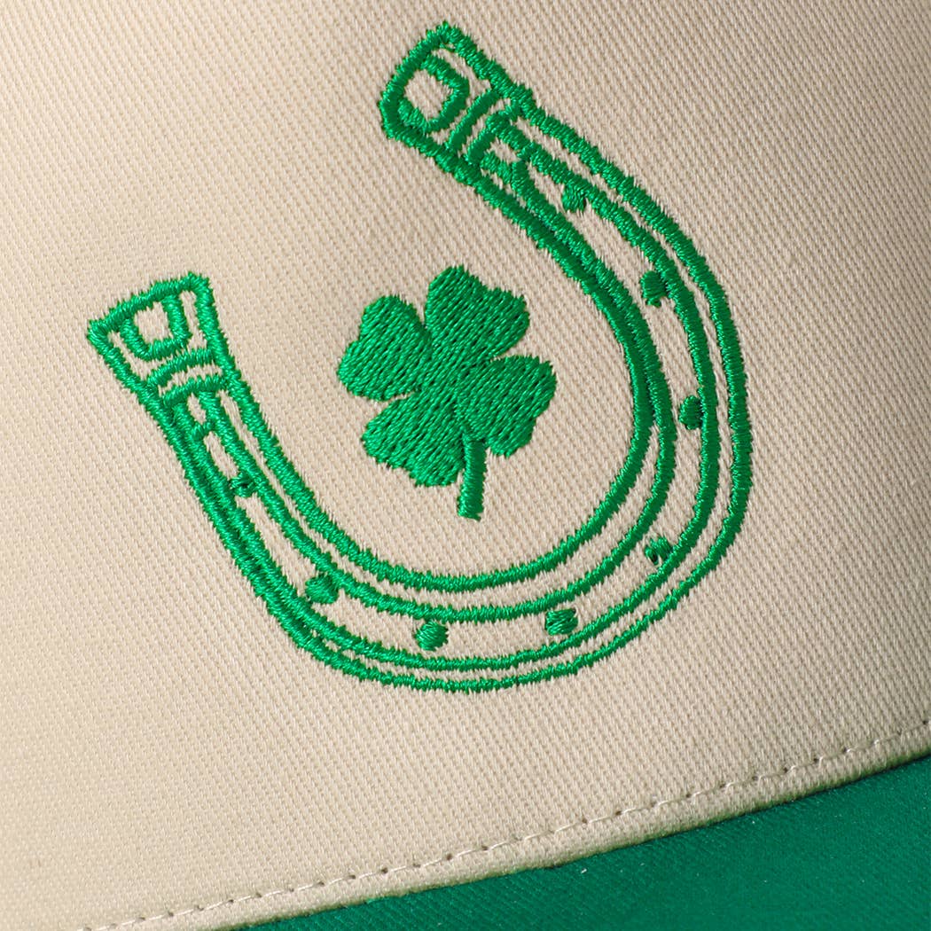 Horseshoe Clover Luck Embroidery Trucker Hat - Luxe EQ