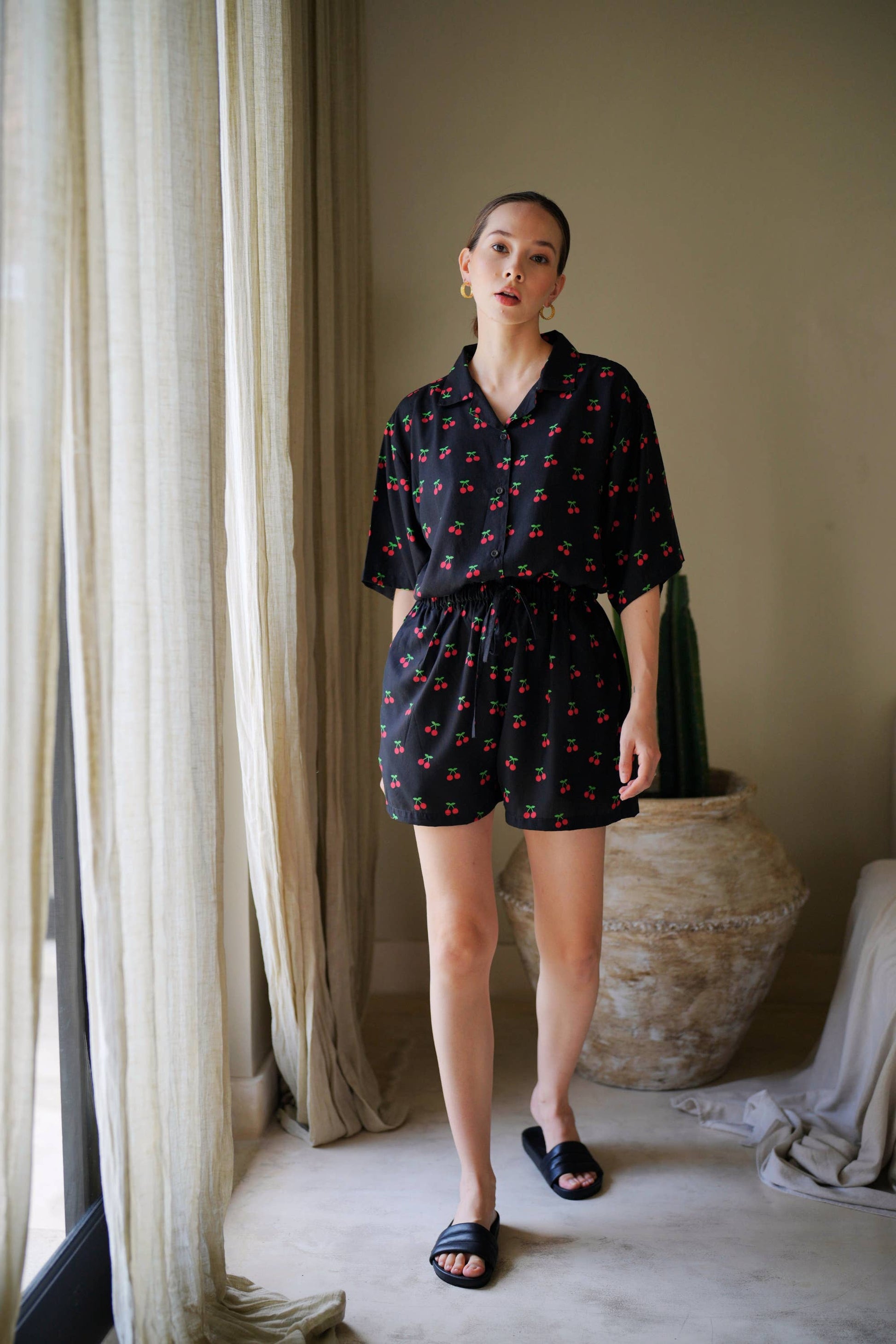 Cherry-Print Travel Matching Set - Luxe EQ