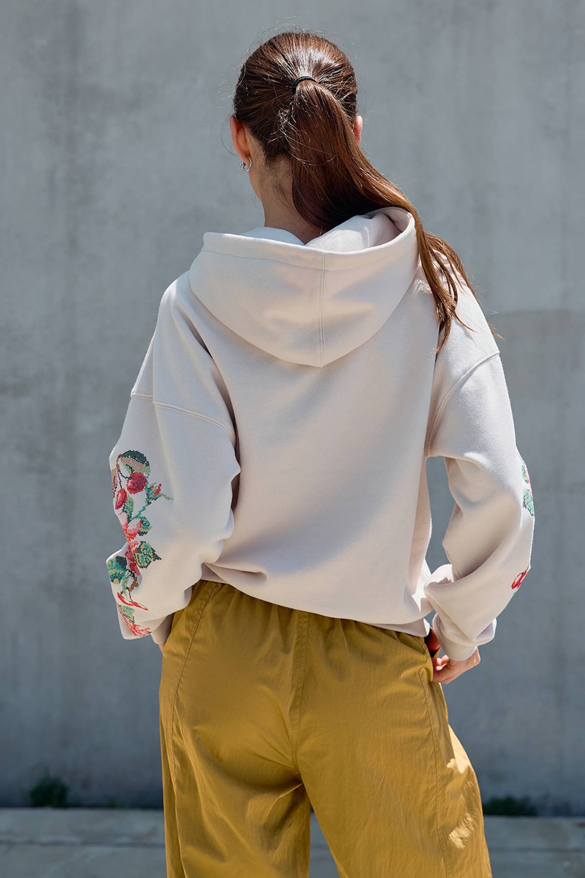 Floral Embroidery Pullover Hoodie Sweatshirt - RTK1174 - Luxe EQ