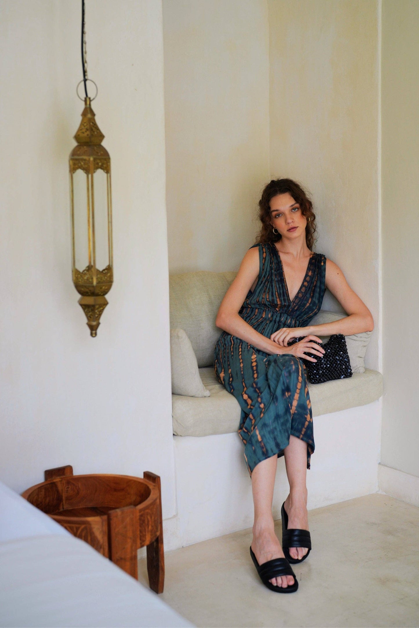 Clara Maxi Slip Dress in Deep Sea Blue - Luxe EQ