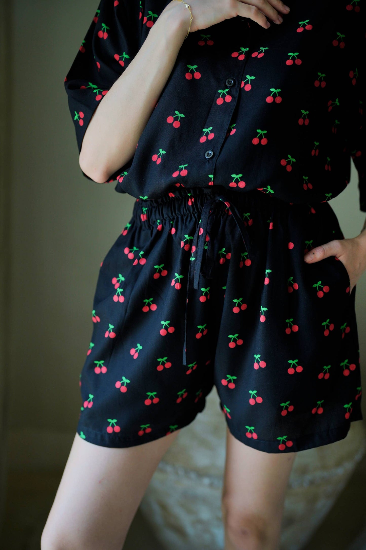 Cherry-Print Travel Matching Set - Luxe EQ