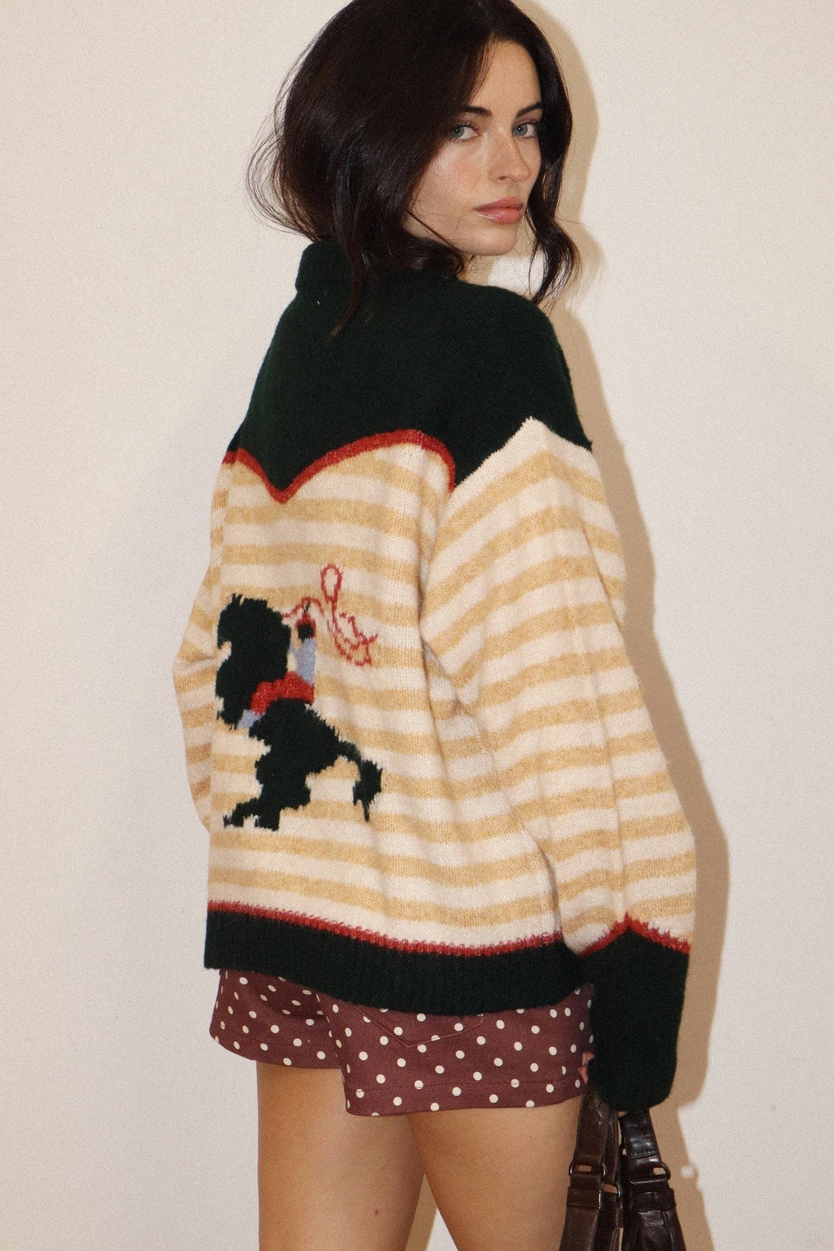 Stripe Zip Knit Sweater