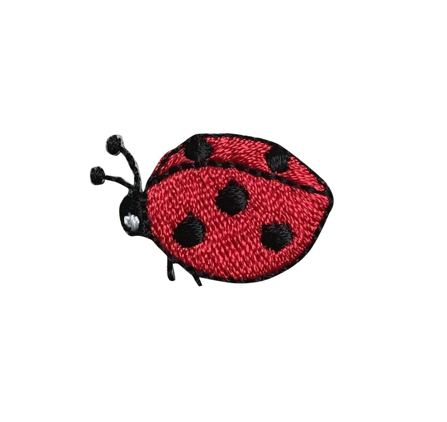 Set of 3, Mini Ladybug - Red/Black - Iron on Patch
