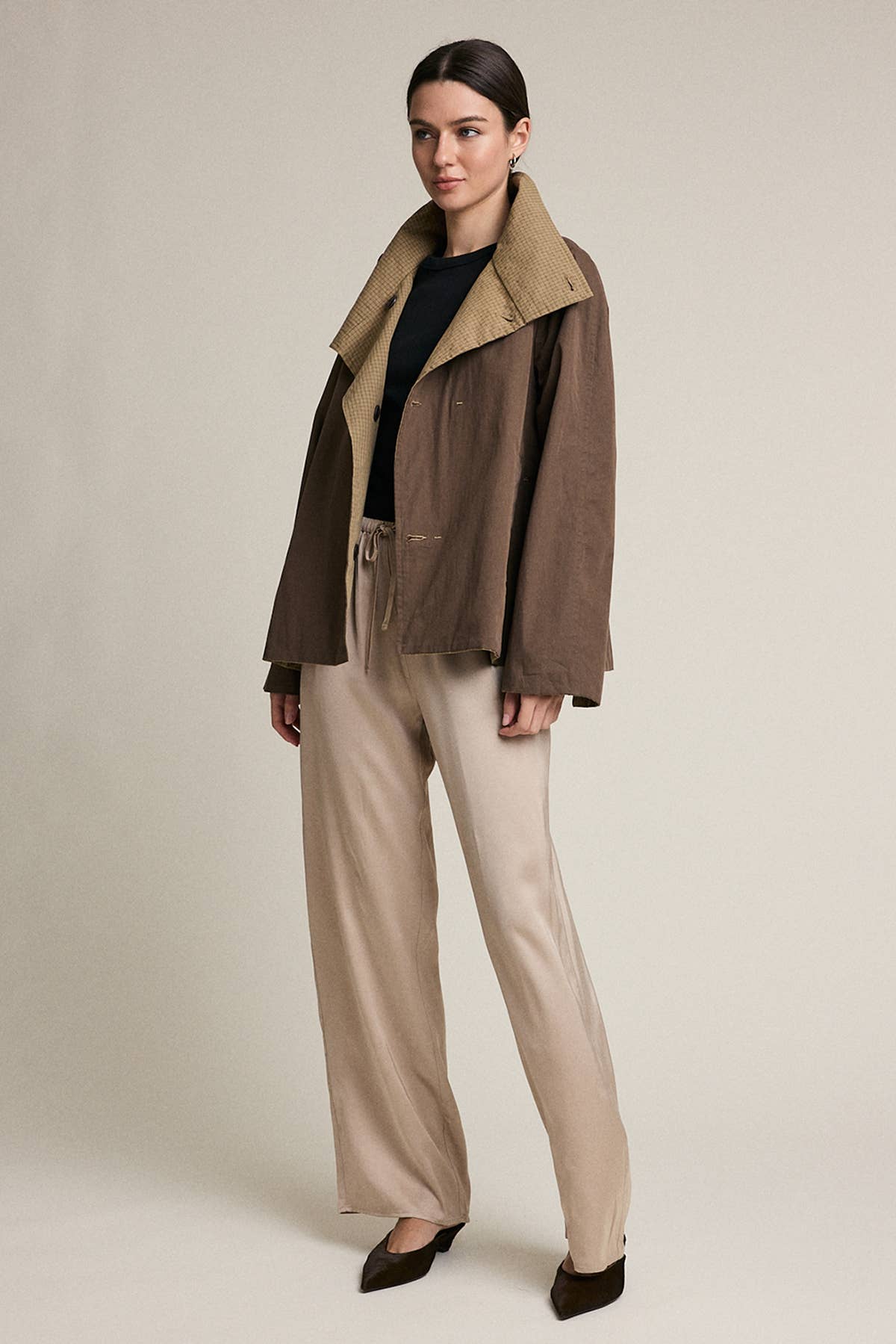Reversible Plaid Button Jacket - RJ1153 - Luxe EQ