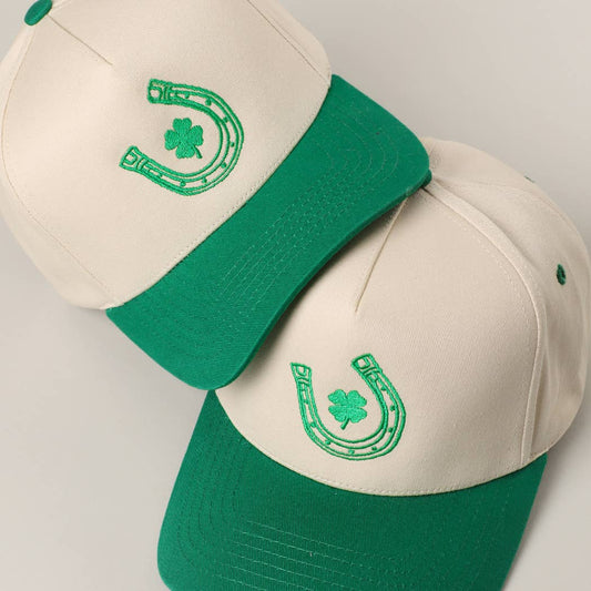 Horseshoe Clover Luck Embroidery Trucker Hat - Luxe EQ