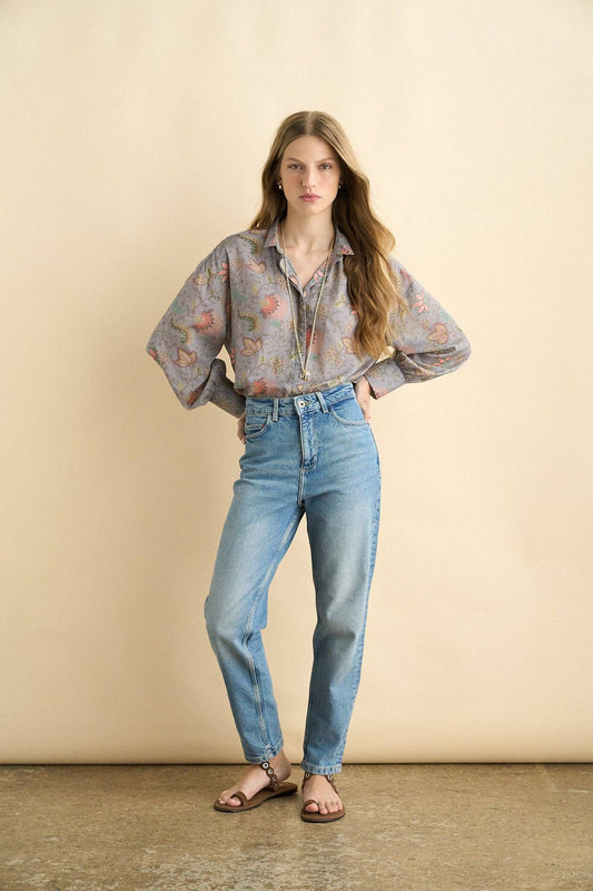 Alexa blouse blue - Luxe EQ