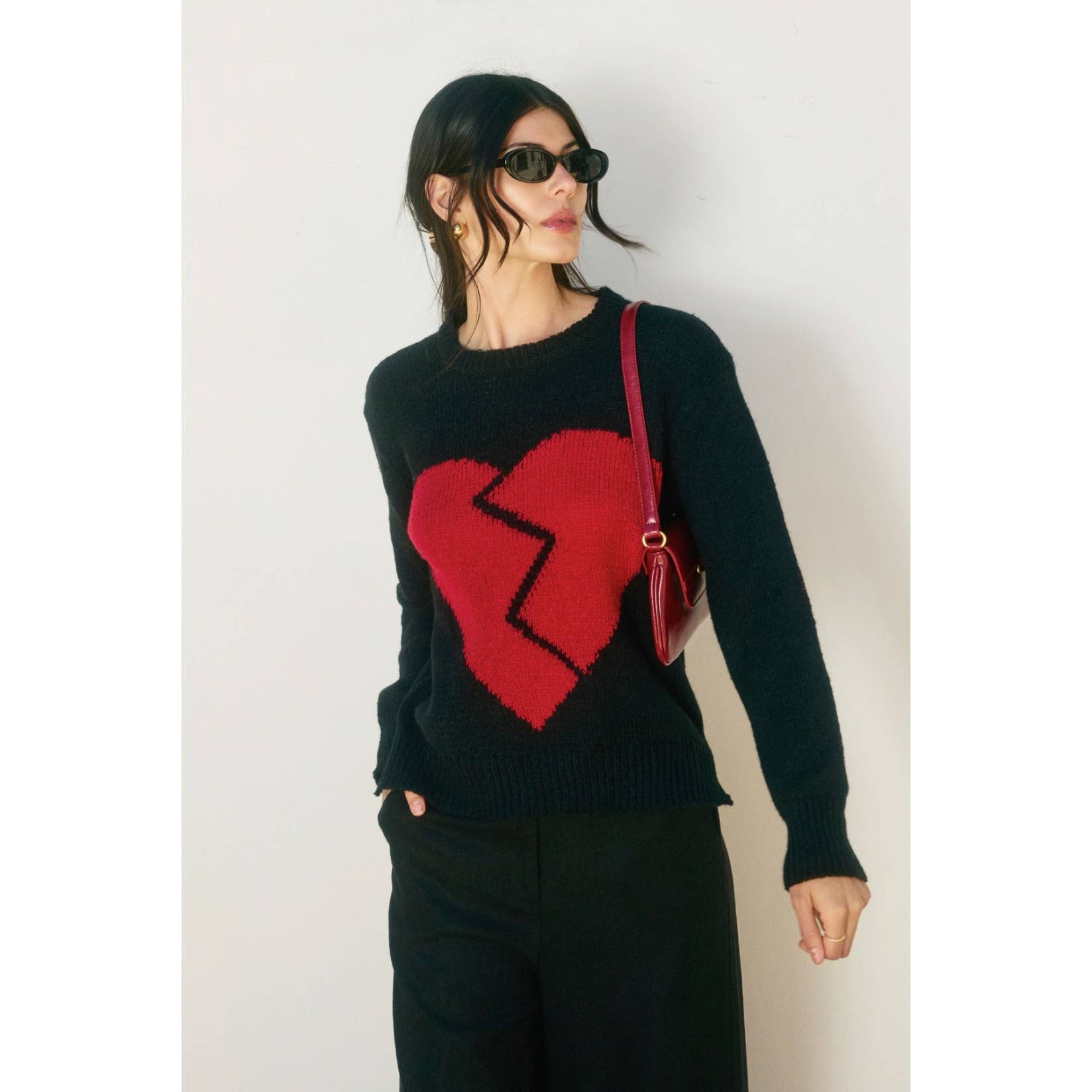 Broken Heart Relaxed Sweater - Luxe EQ