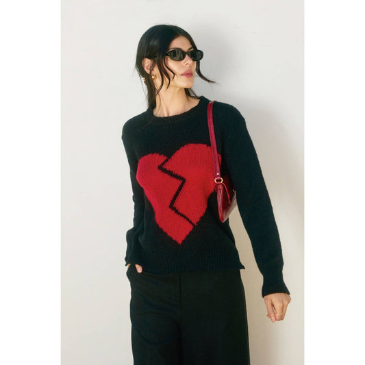 Broken Heart Relaxed Sweater - Luxe EQ