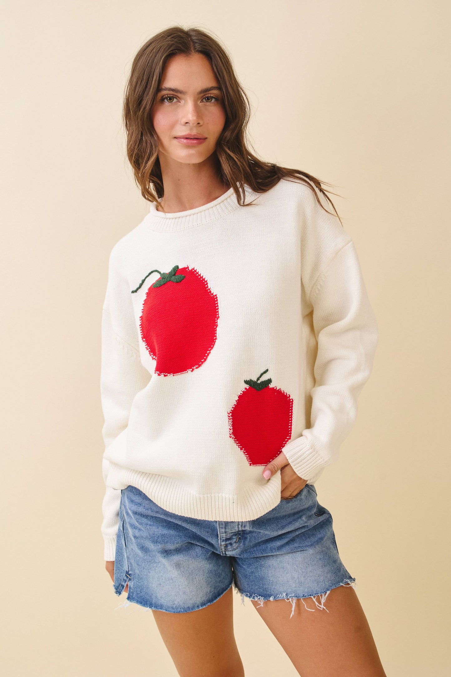 3434GK Oversized Graphic Knit Sweater