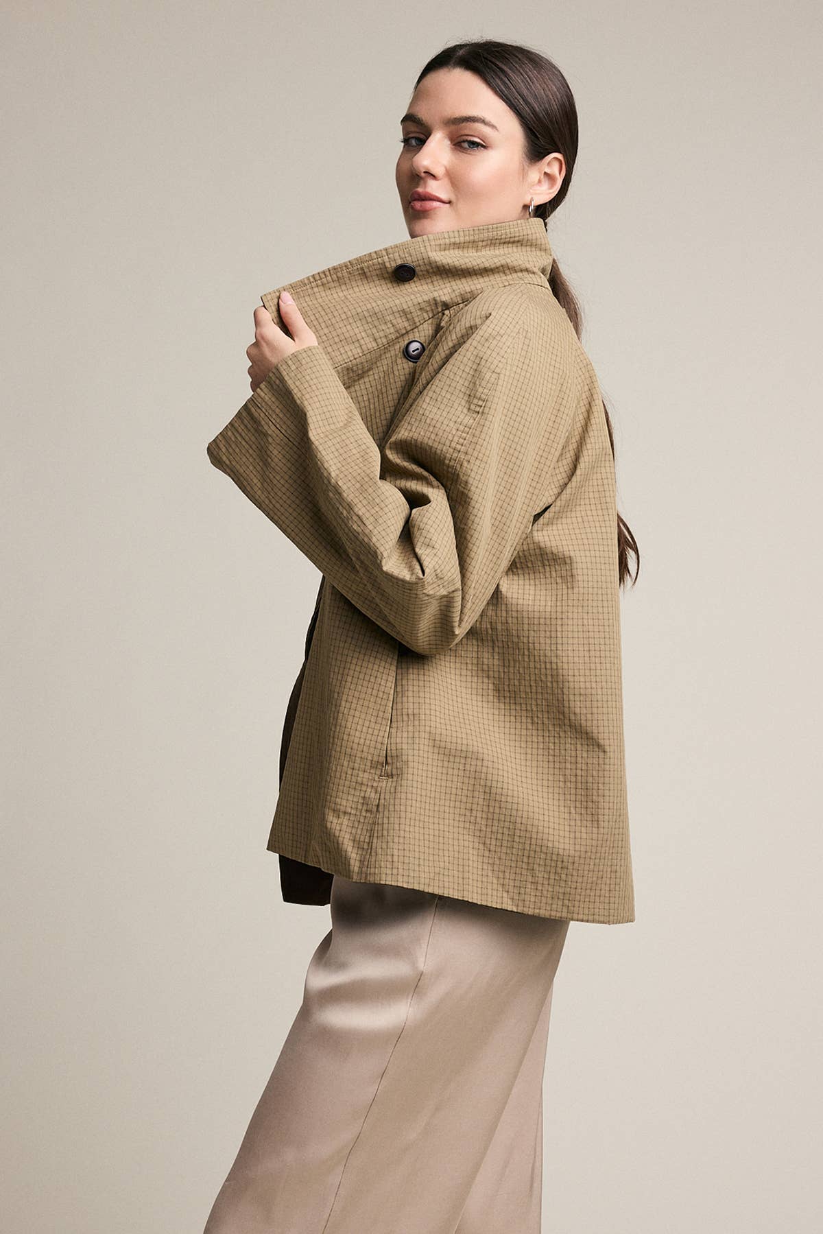 Reversible Plaid Button Jacket - RJ1153 - Luxe EQ