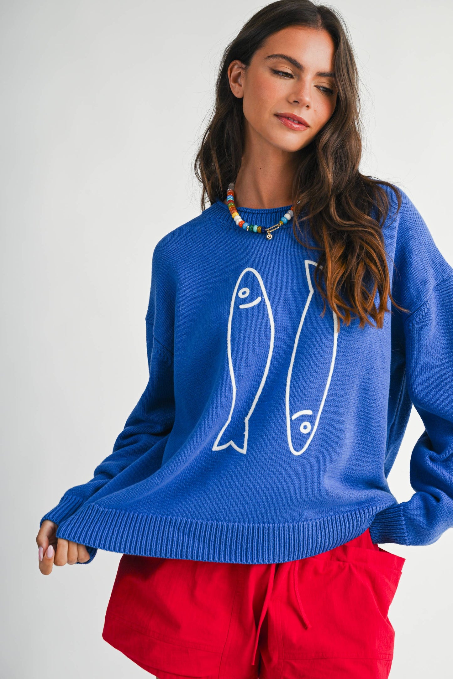 3434GK Oversized Graphic Knit Sweater