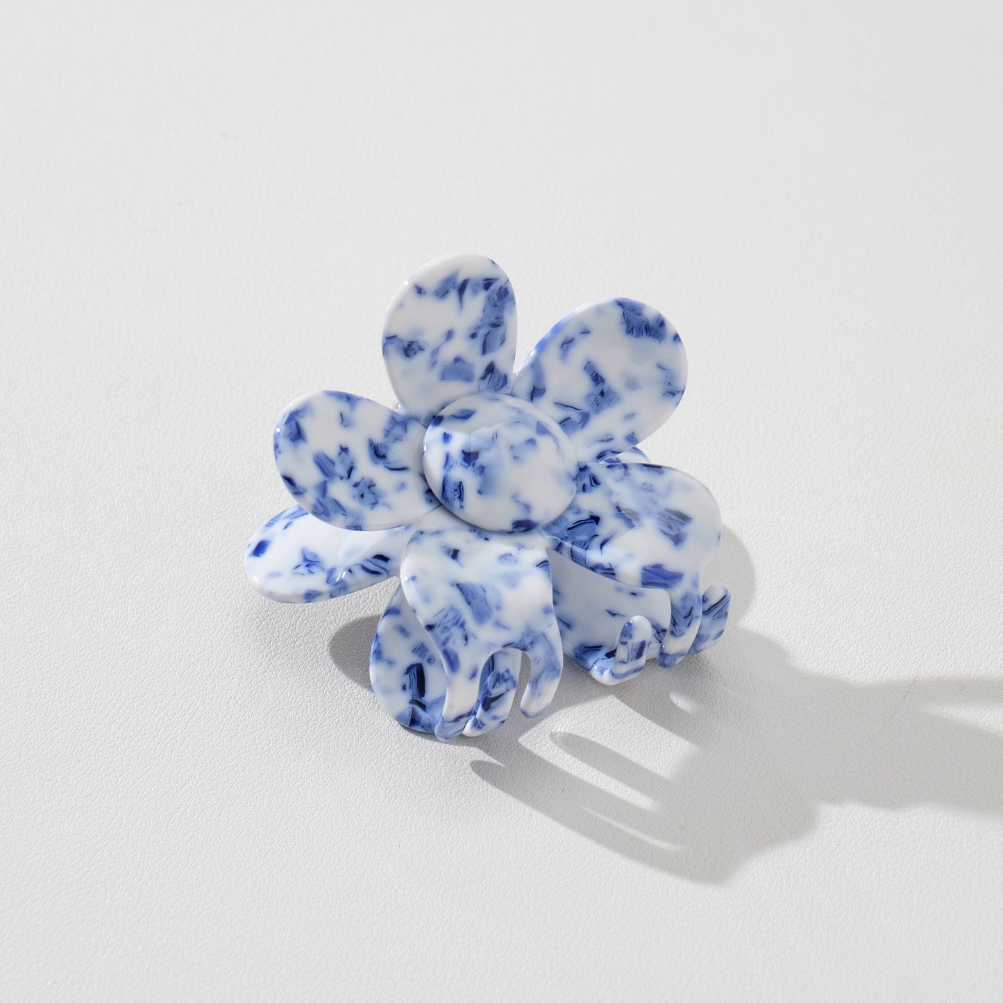 Jasmine Coastal Blue Flower Claw Clip - Medium