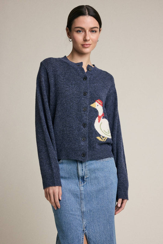 Duck Pattern Button Front Knit Cardigan - RSW1225 - Luxe EQ