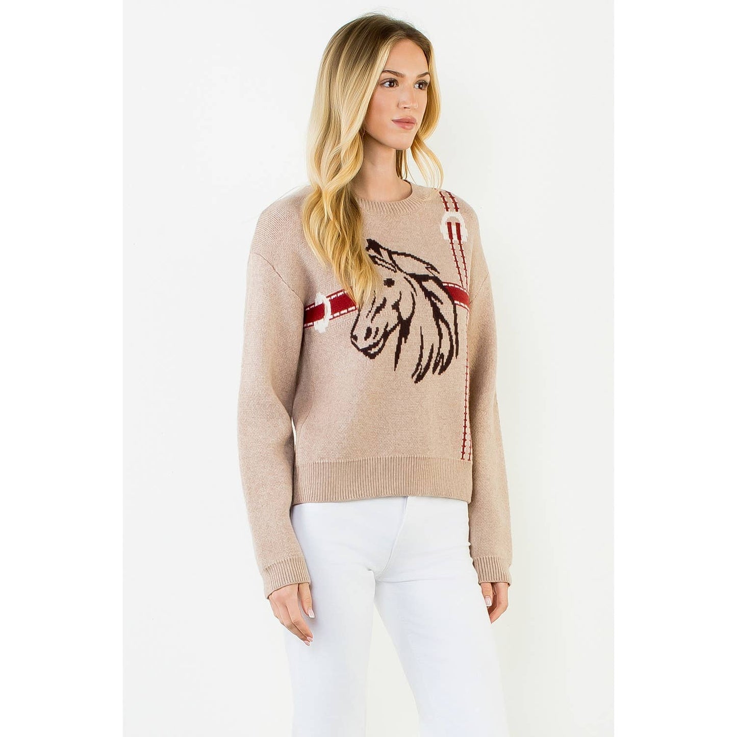 Horse Head Print Sweater