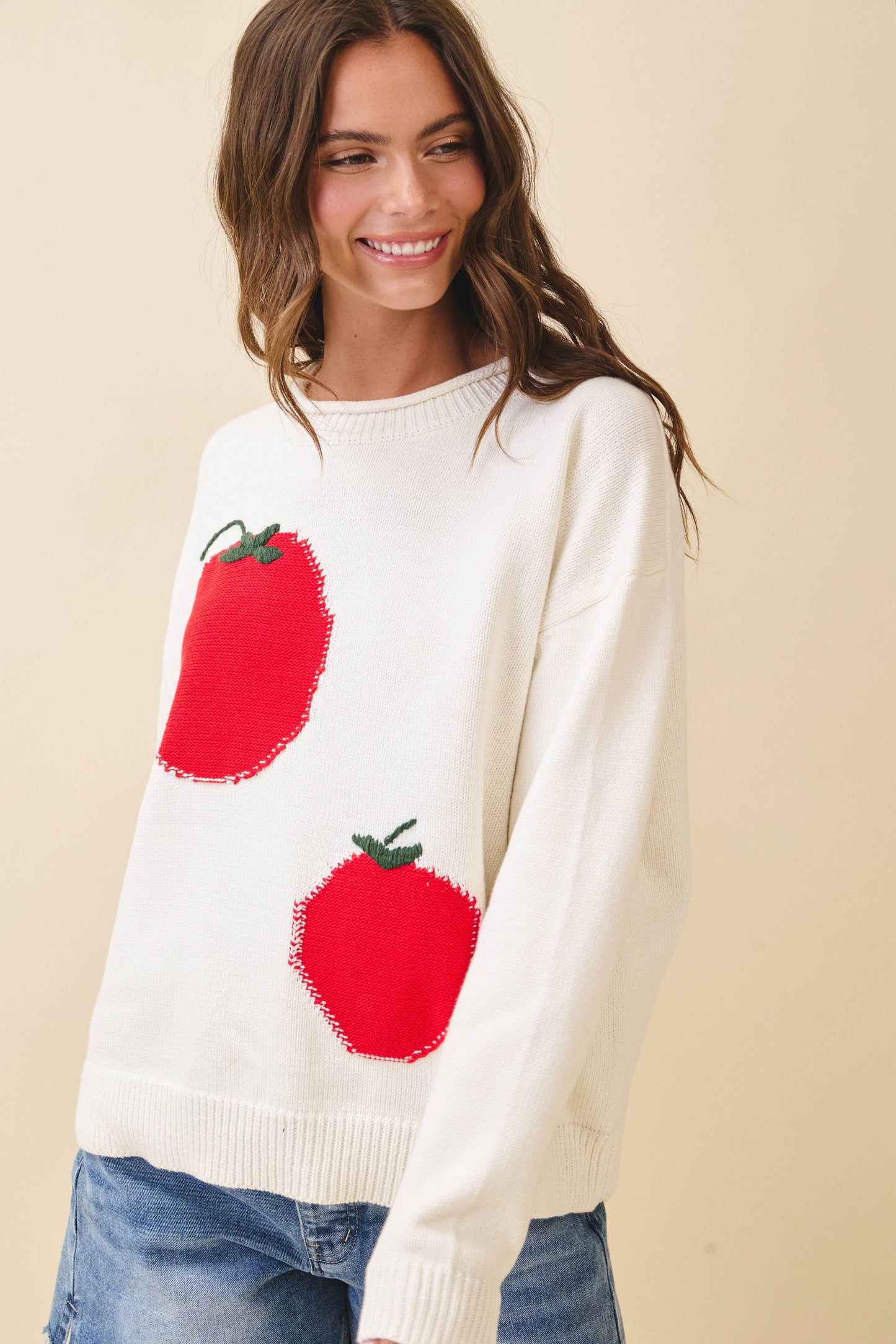 3434GK Oversized Graphic Knit Sweater